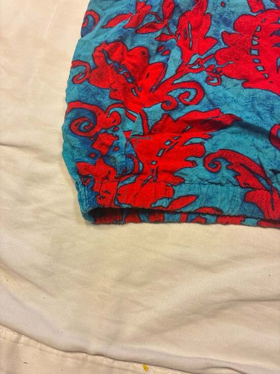 Vintage Surf Line Hawaii Jams Red and Blue Floral Full Zip Hoodie Jacket Size Sm - Picture 4 of 10